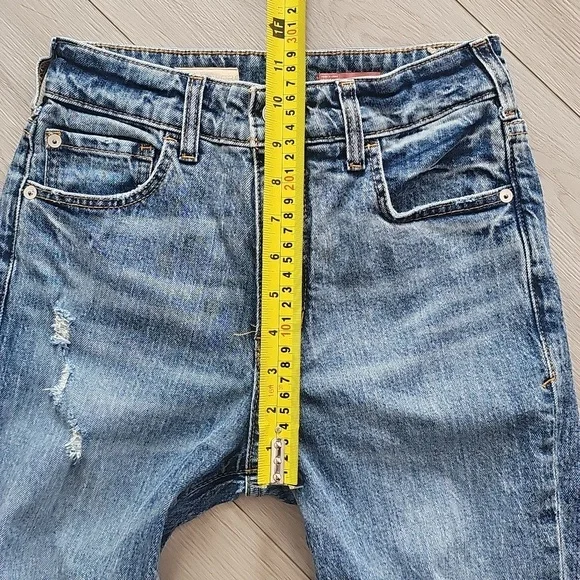 Anthropologie Pilcro The Vintage Straight Distressed Denim High Rise Jeans Sz 25 - Picture 13 of 16